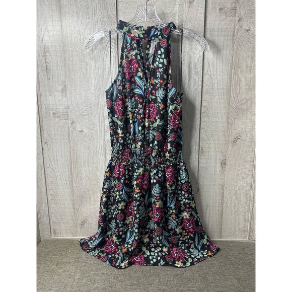 Paper Crane Dresses & Skirts - Paper Crane Womens Small Floral Sleeveless Lined Halter Dress Elastic Waist